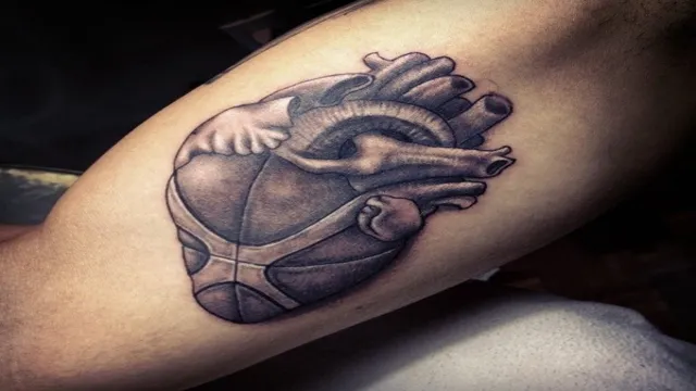 basketball heart tattoo