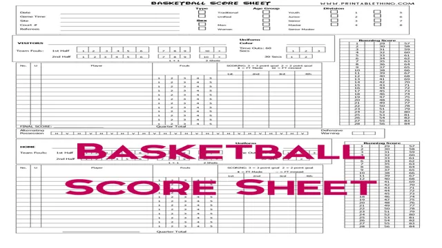 basketball scoring sheet printable