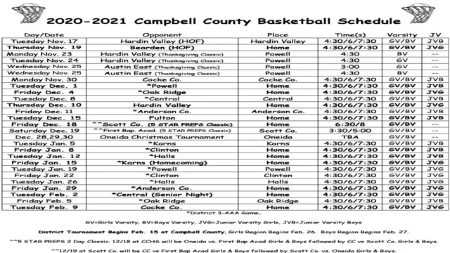 valley high school basketball schedule
